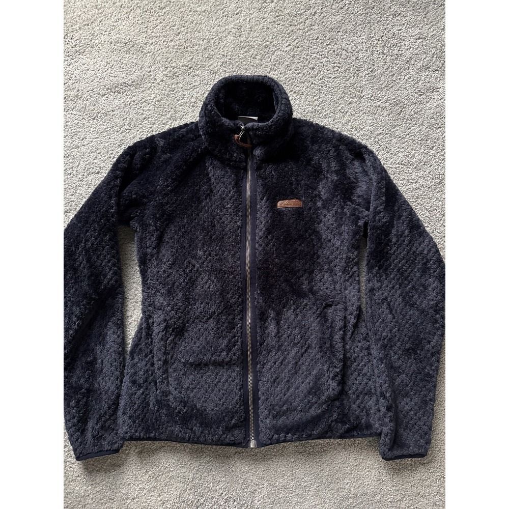 Columbia Fireside Sherpa Fleece Jacket Womens Small Shark Plush Teddy Full Zip